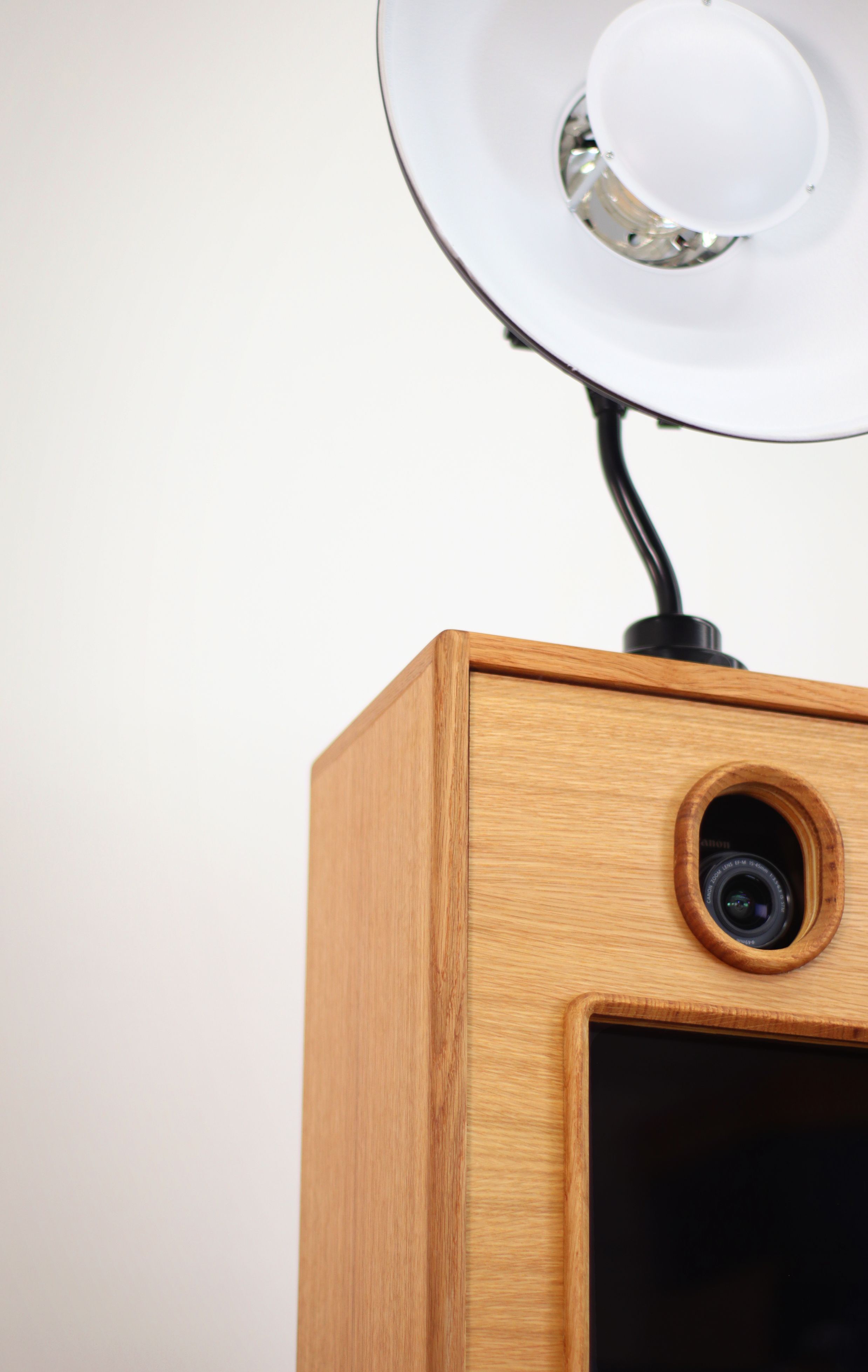 Evergrain booth detail — camera and screen