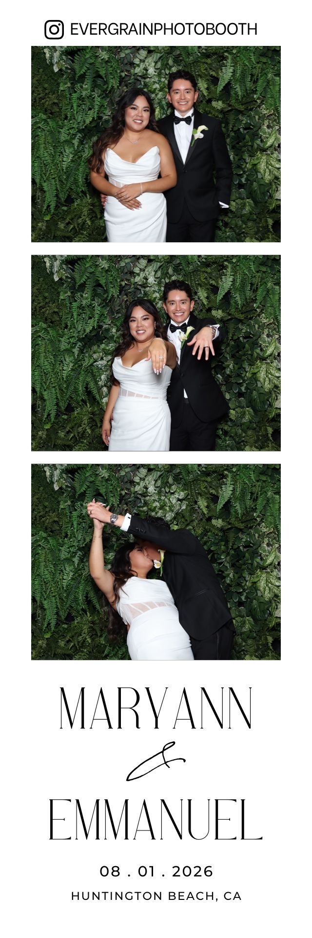 Mary Ann & Emmanuel wedding photo strip from the Evergrain booth